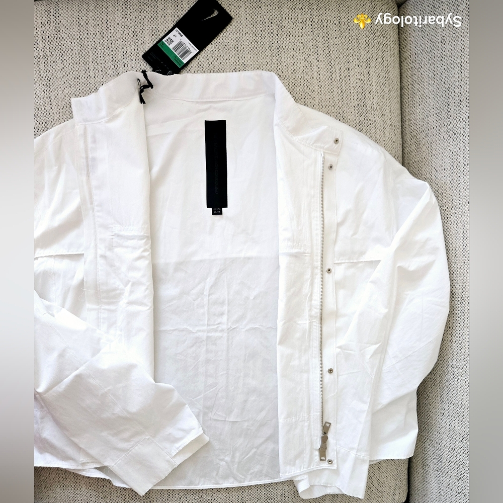 NWT NIKE × EVERY STITCH CONSIDERED Unisex White Cropped Shirt Jacket Size: XL - Picture 9 of 16